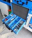 A case in a Syncro racking system, with 6 trays