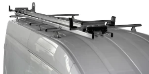 A ladder rack on a Transit