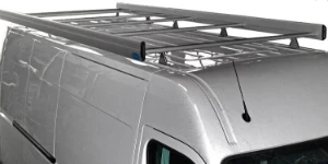 A roof rack with rear roller and side fences on an NV400