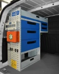 An enclosed bottom compartment and shelf, and drawers in the ProAce City