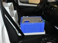 Cab organiser on the seat of the Fiat Fiorino