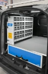 Drawer unit with transparent drawers and underfloor drawer for the Courier