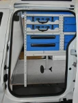 Drawers and cases accessible from the Dokker’s side door