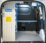 Resin-coated marine plywood floor panel and shelving for the Courier fit-out