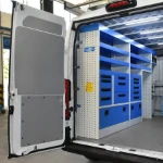 Shelves and drawers on the left of the Boxer