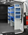 Shelves and transparent containers on the right of the 2016 Jumpy
