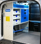 Shelving with drawers, plastic cases and containers in the Courier