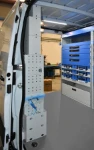 The Sprinter’s racking seen from the side door